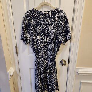 Denim & Co. Navy & White Jersey Dress - NWOT